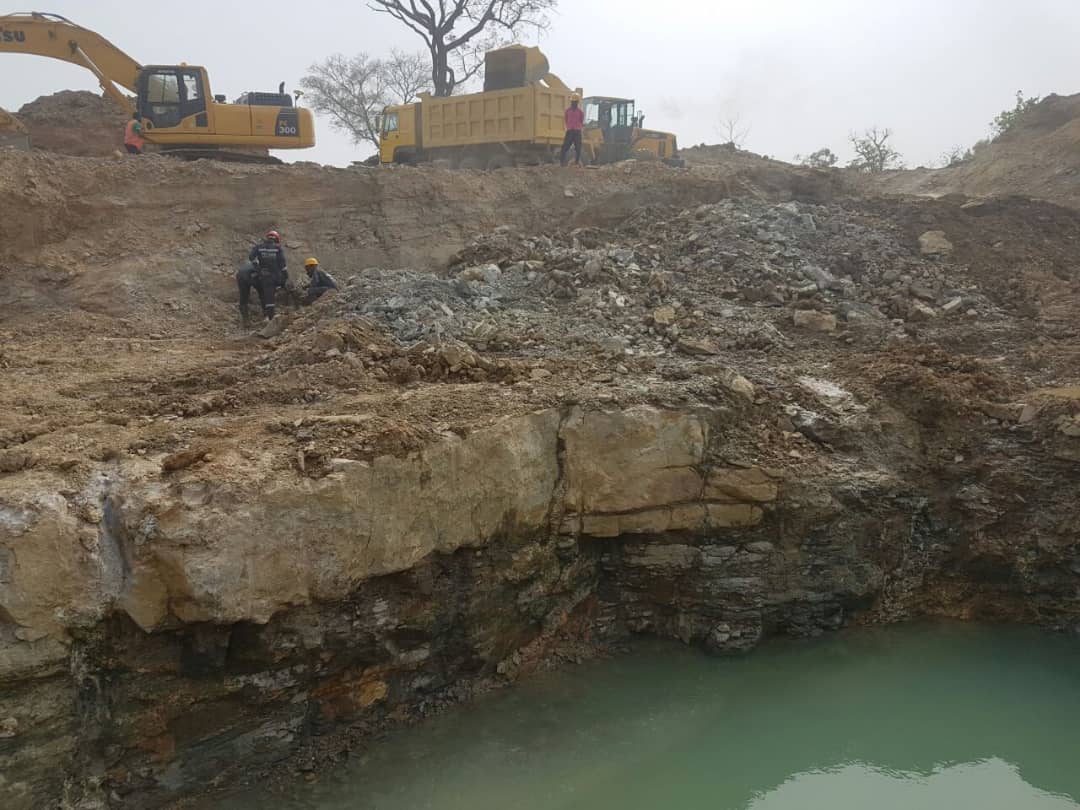 Active open-pit lead-zinc mine in Benue State, Nigeria